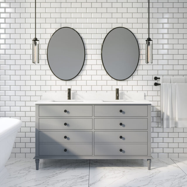 Francis 60-inch Bathroom Cabinet in Oxford Grey