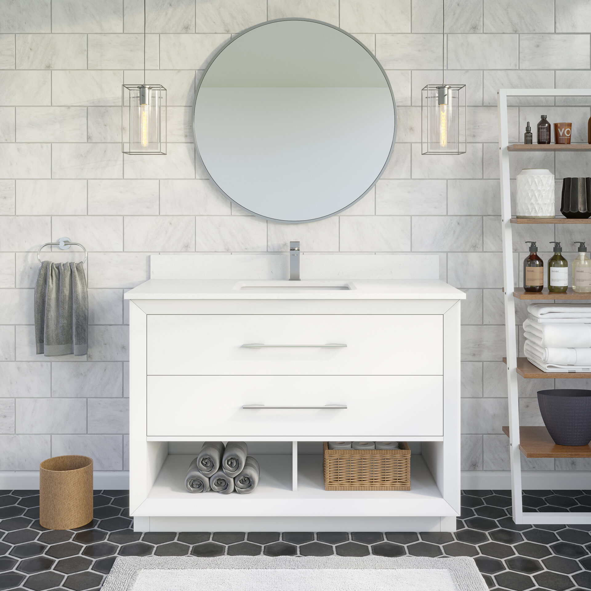 Ronaldo 36-inch Bathroom Cabinet in White