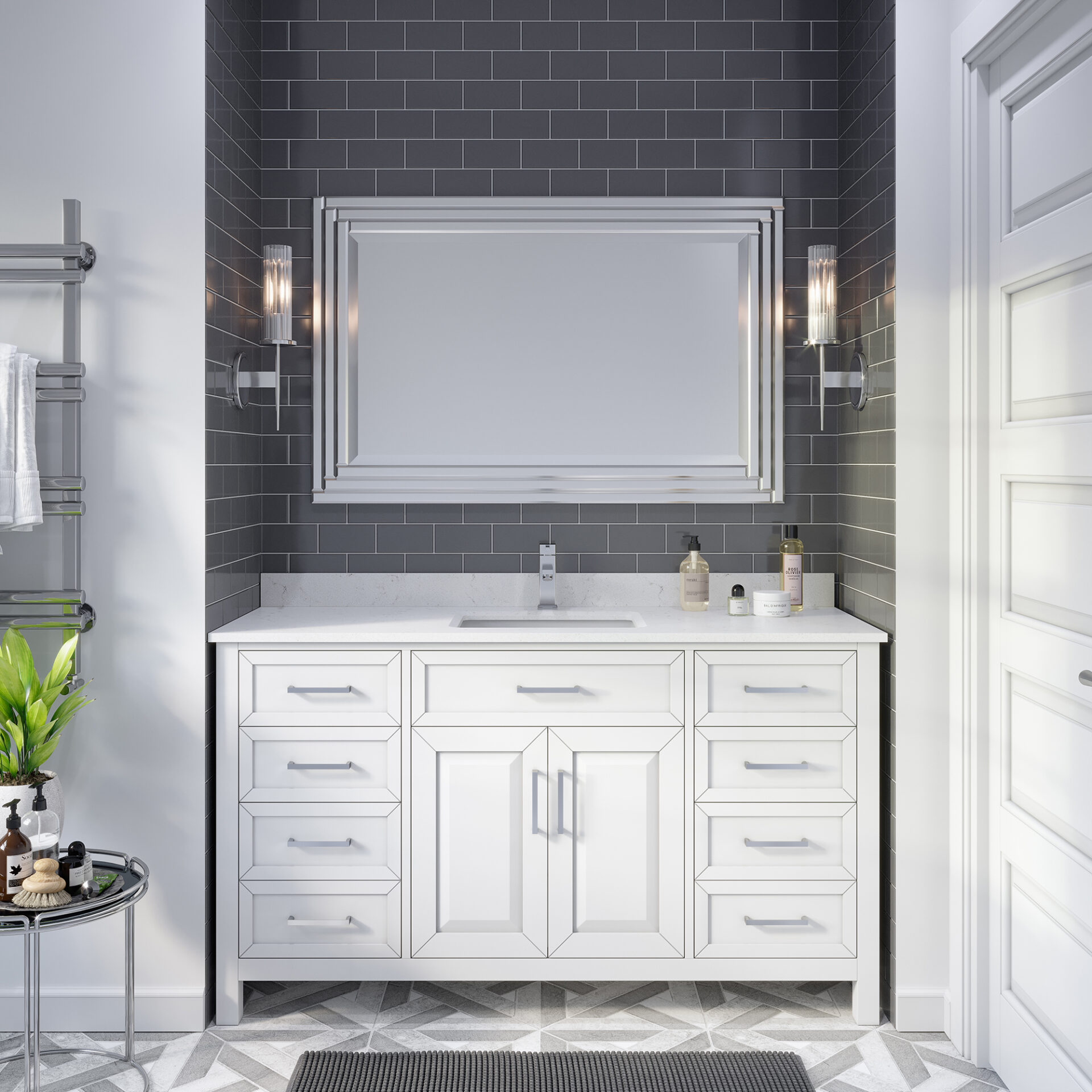 Thomson 60-inch Bathroom Cabinet in White