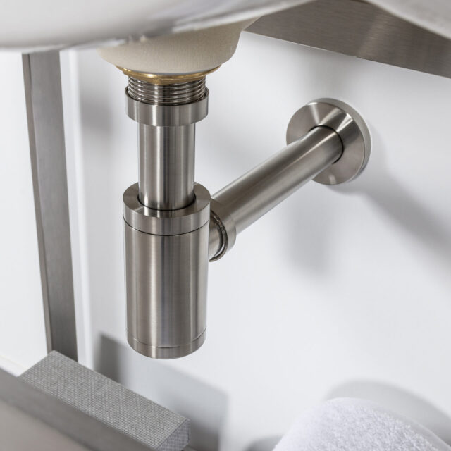 Kirk Brushed Steel P-trap