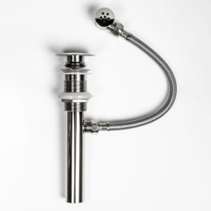 Polished Chrome Glass & Stone Pop-up Drain