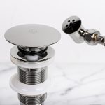 Polished Chrome Glass & Stone Pop-up Drain