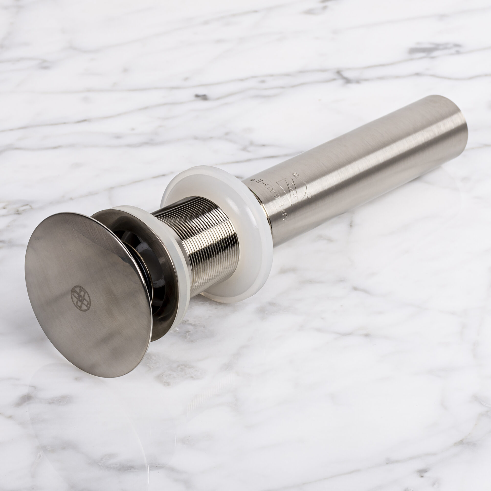 Brushed Nickel Glass Drain