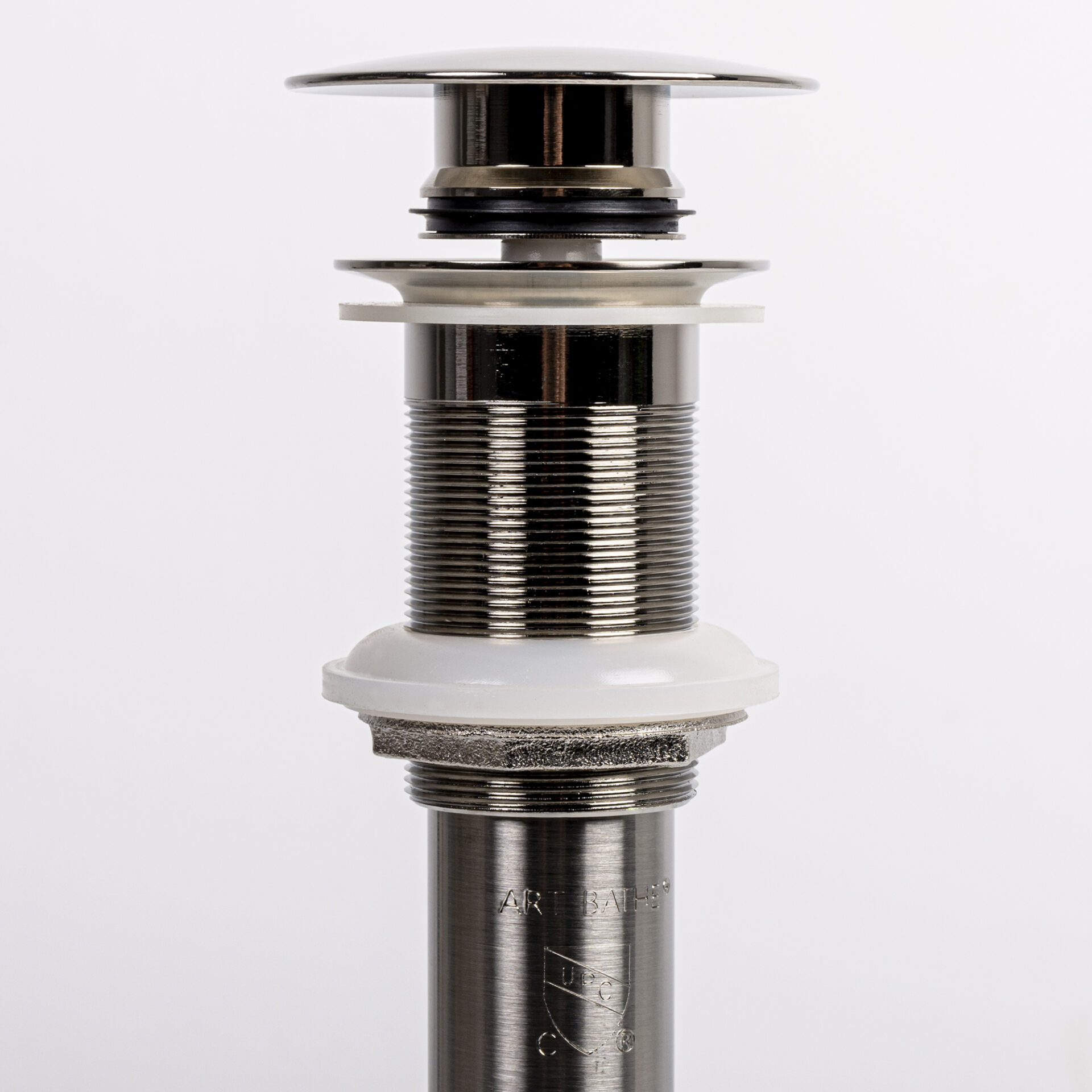 Brushed Nickel Glass Drain